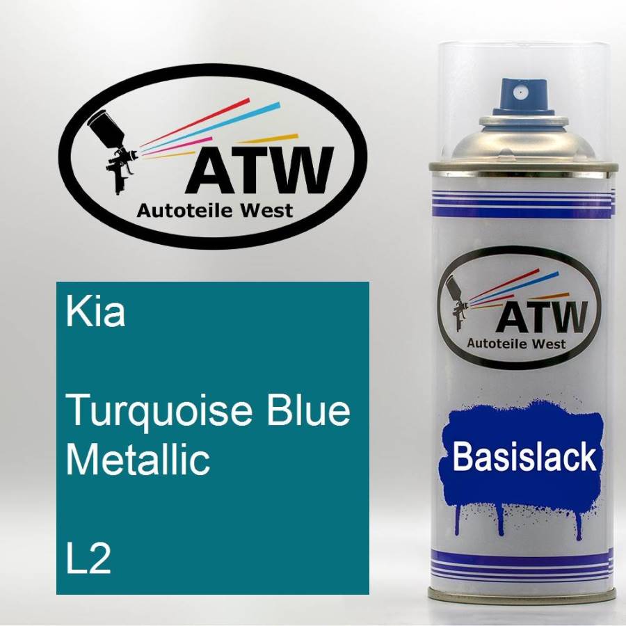 Kia, Turquoise Blue Metallic, L2: 400ml Sprühdose, von ATW Autoteile West.